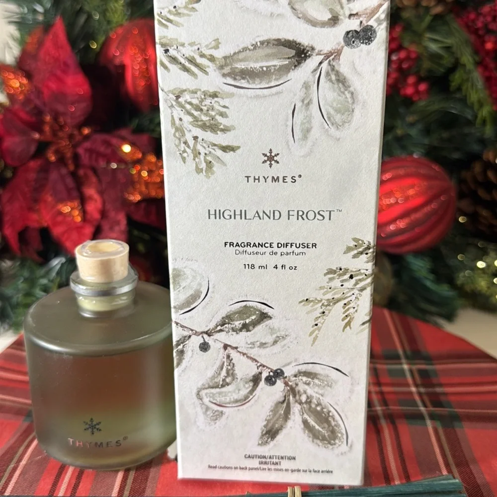 Thymes Petite Highland Frost Diffuser - Home Fragrance Diffuser Set Includes